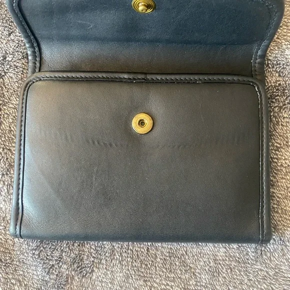 Vintage Coach Black Swing Wallet - 4843 Crossbody Leather Bag - Picture 5 of 7
